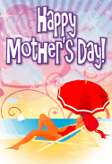 Beach Umbrella Mother's Day Card