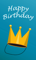 Golden Crown Birthday Card