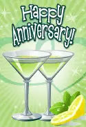 Green Cocktails Anniversary Card