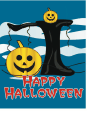 Halloween Card with Tree and Pumpkin