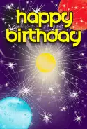 Planets in Space Birthday Card