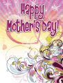 Purple Swirls Small Mother's Day Card