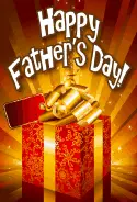 Red and Gold Gift Father's Day Card