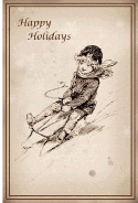 Sledding Happy Holidays Card