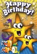 Starfish Fish Seahorse Birthday Card