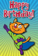 Superhero Cat Birthday Card