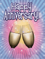 Two Champagne Flutes Small Anniversary Card