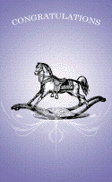 Victorian Rocking Horse Congratulations Card