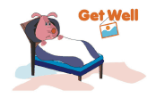 Get Well Card with Pig