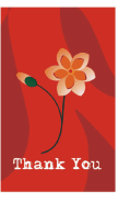 Thank You Card with Red Flower
