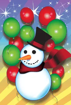 Christmas Balloons Card Greeting Card