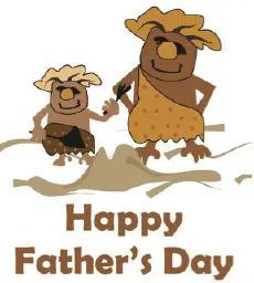 Father's Day Card with Caveman (small) Greeting Card