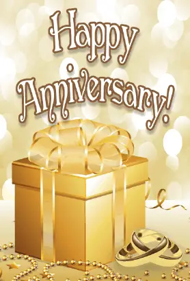 Golden Gift Anniversary Card Greeting Card
