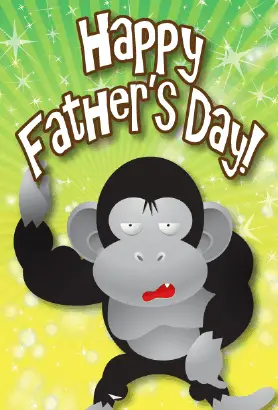 Gorilla Father's Day Card Greeting Card