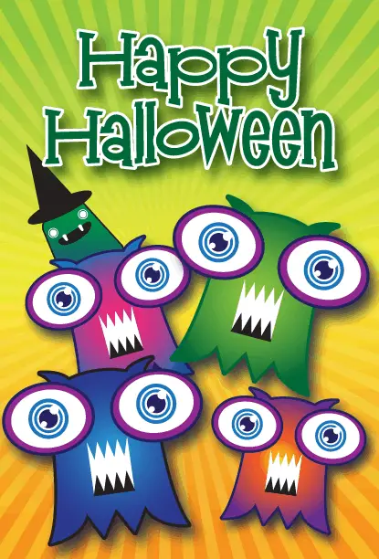 Monster Party Halloween Card Greeting Card