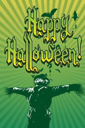 Scarecrow Halloween Card Greeting Card