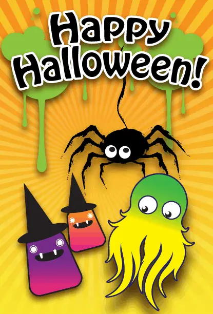 Happy Halloween Spider Card Greeting Card