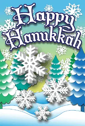 Happy Hanukkah Snowflakes Card Greeting Card