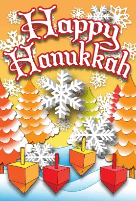 Happy Hanukkah Tree Card Greeting Card