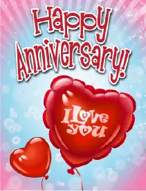 I Love You Heart Balloon Small Anniversary Card Greeting Card