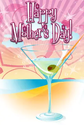 Martini on the Beach Mother's Day Card Greeting Card