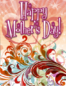 Red Swirls Small Mother's Day Card Greeting Card