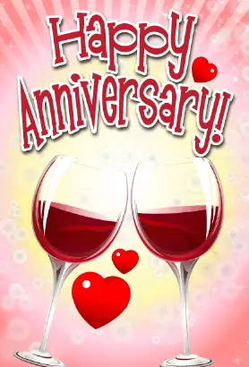 Red Wine Anniversary Card Greeting Card