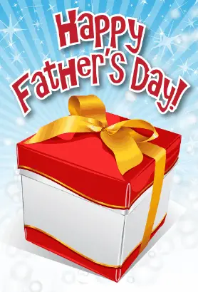 Red and White Gift Father's Day Card Greeting Card