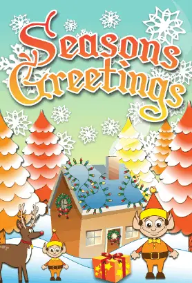 Seasons Greetings Winter House Card Greeting Card