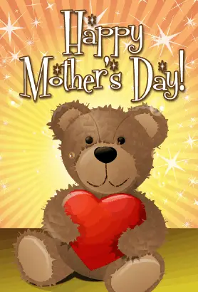 Teddy Bear Mother's Day Card Greeting Card