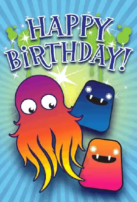 Tentacled Monster Birthday Card Greeting Card