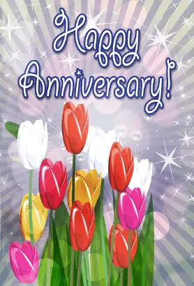 Tulips Anniversary Card Greeting Card