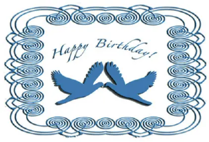 Birthday Card with Blue Birds Greeting Card