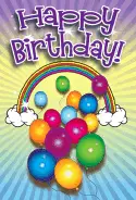 Balloons and Rainbow Birthday Card