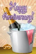 Champagne Bucket Anniversary Card