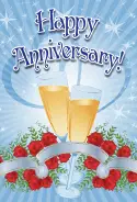 Champagne and Roses Anniversary Card
