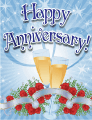 Champagne and Roses Small Anniversary Card