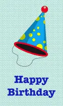 Colorful Party Hat Birthday Card