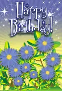 Aster Flower Birthday Card