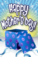 Flowered Blue Box Mother's Day Card