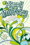Green Abstract Anniversary Card