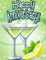 Green Cocktails Small Anniversary Card