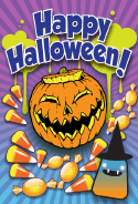 Jack O Lantern Candy Halloween Card
