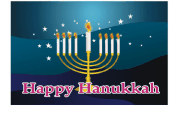 Hanukkah Card with Menorah and Stars