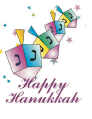 Hanukkah Card with Pastel Dreidels (small)
