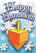 Happy Hanukkah Dreidel Card
