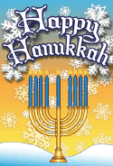 Happy Hanukkah Snow Card