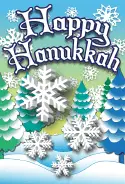 Happy Hanukkah Snowflakes Card