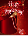 Heart and Beads Small Anniversary Card