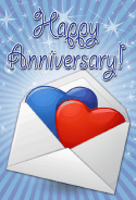 Hearts and Envelope Anniversary Card